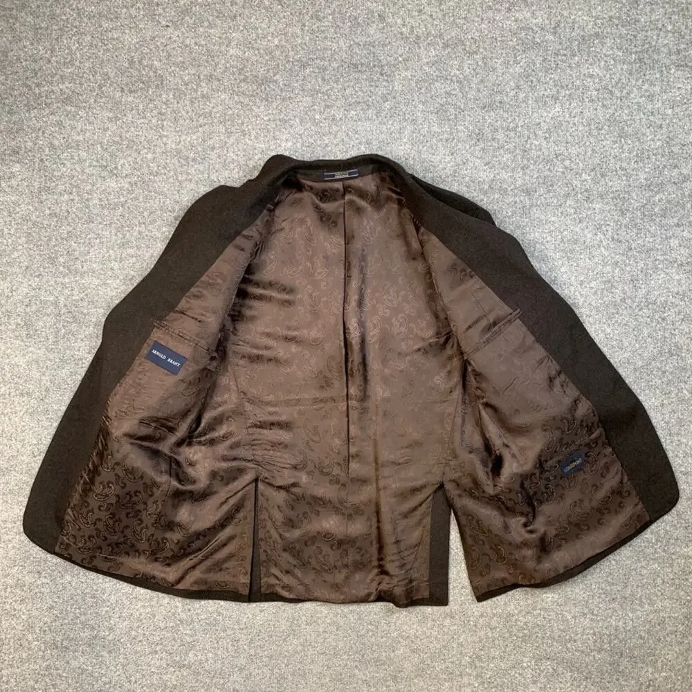 Arnold Brant Blazer Mens 44 Dark Brown Colombo Cashmere and Mink Paisley Jacket